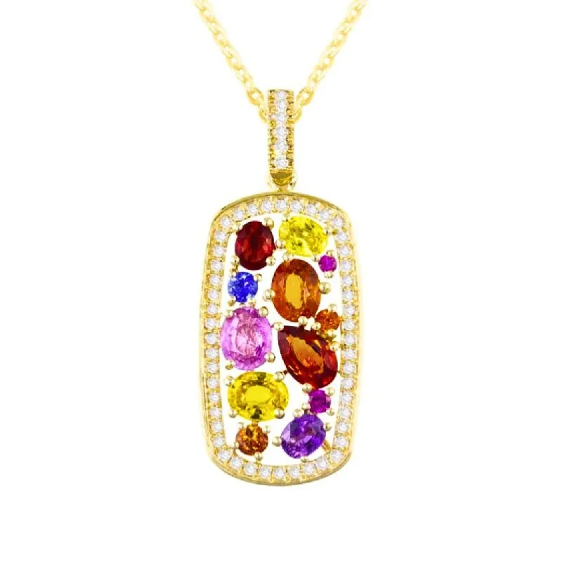 wedding necklaces for women -Rainbow Sapphire Necklace by Bellarri