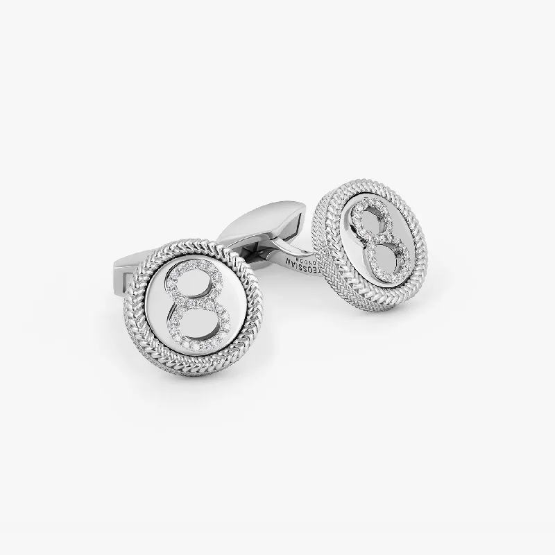 simple gold bangles -Diamond Infinity Cufflinks