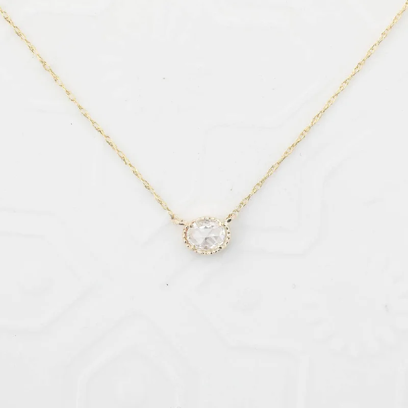 classic necklaces for women -Dahlia Rose Cut Diamond Solitaire Necklace (One of a kind)