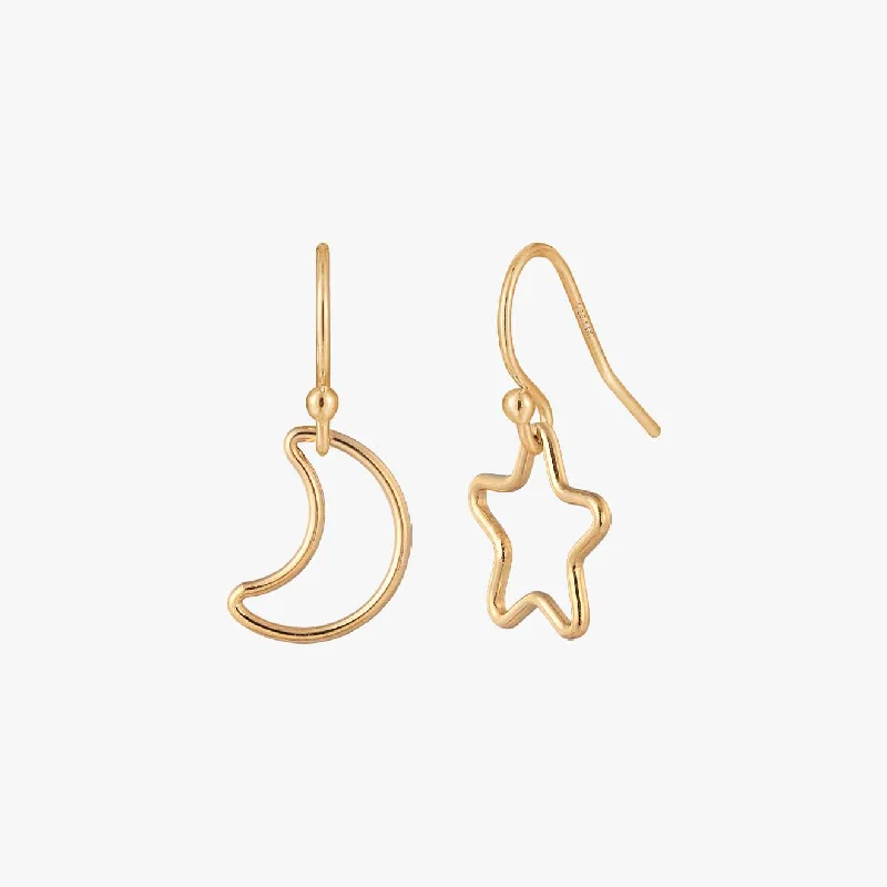 gold dangle earrings for women -Celestial Drop Earrings