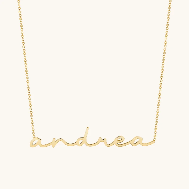 boho chic necklaces for women -Cursive Name Necklace