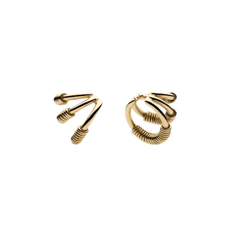 beaded bracelets for women -Wire Spine Ear Cuffs Gold Plated