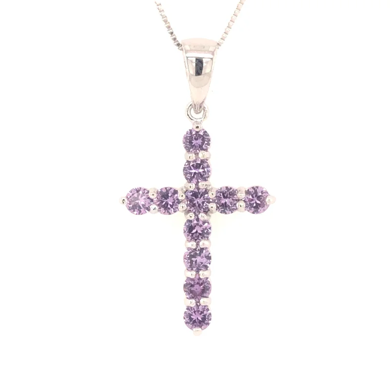 pearl choker necklaces for women -Alexandrite Cross Necklace