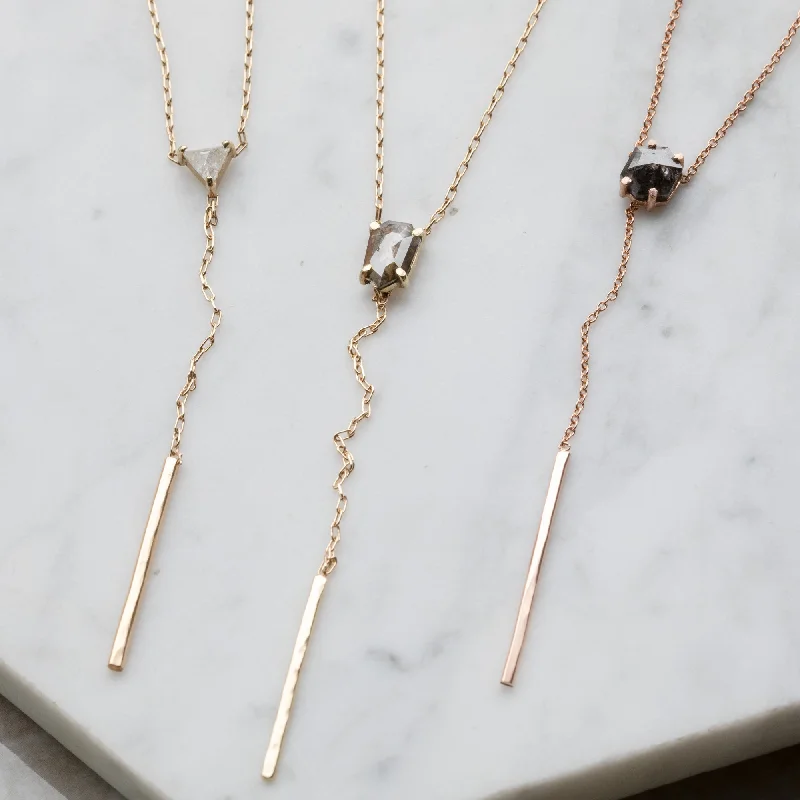 pearl drop necklaces for women -One of a Kind Diamond Lariat Necklace | 10K Gold