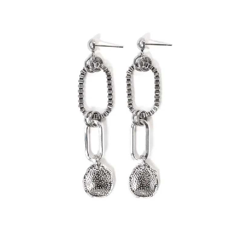 chic stud earrings for women -Venise Silver Plated Earrings