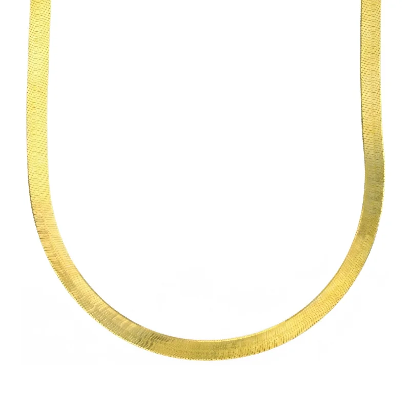 luxury gold rings for women -10KT Yellow Gold 16-inch 5MM Herringbone Chain