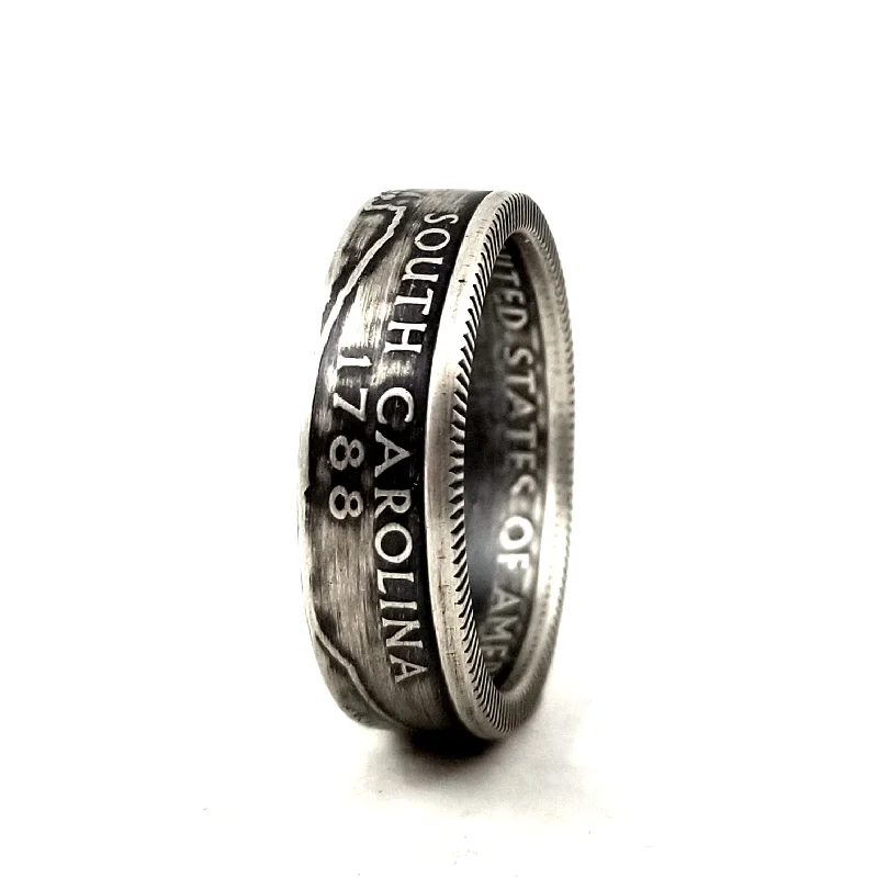 rings with initials -90% Silver South Carolina Quarter Ring