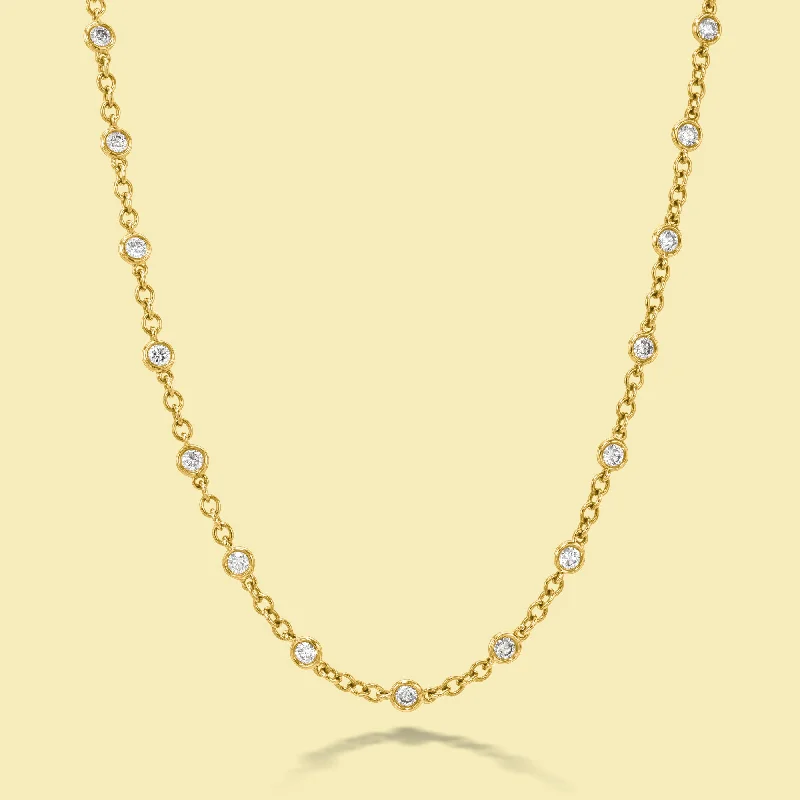 classic necklaces for women -The Bobby, Essential Strand Bezel Diamond Necklace