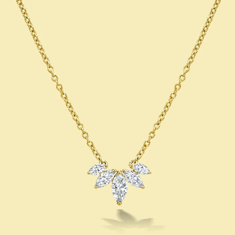 pendant and chain necklaces for women -The Victoria, Graduated Petal Diamond Necklace