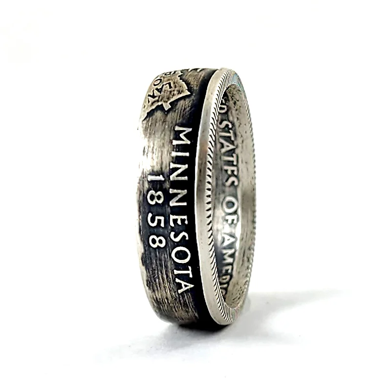 elegant gemstone rings -90% Silver Minnesota Quarter Ring