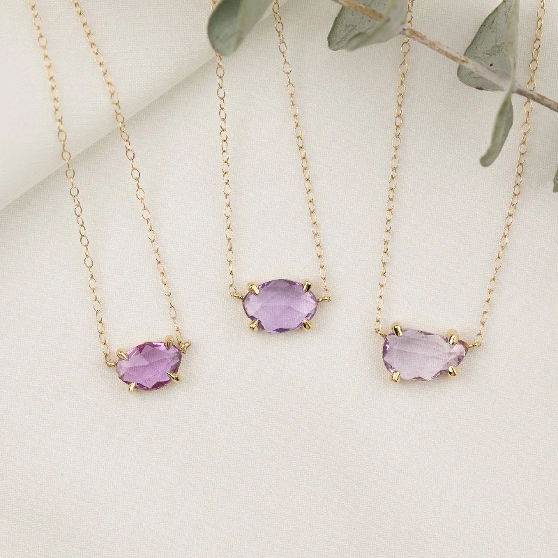 chic necklaces for women -Lisa Unheated Pink Purple Sapphire Necklace