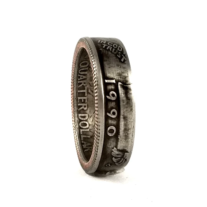 large statement rings -1990 Washington Quarter Coin Ring