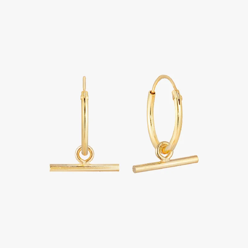 large statement earrings -T Bar Hoop Earrings