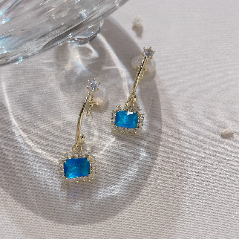 charm earrings for women -Royal Blue Drop Earrings