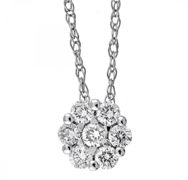 short chain necklaces for women -14K White Gold 0.15cttw H/I SI Diamond Pendant Necklace