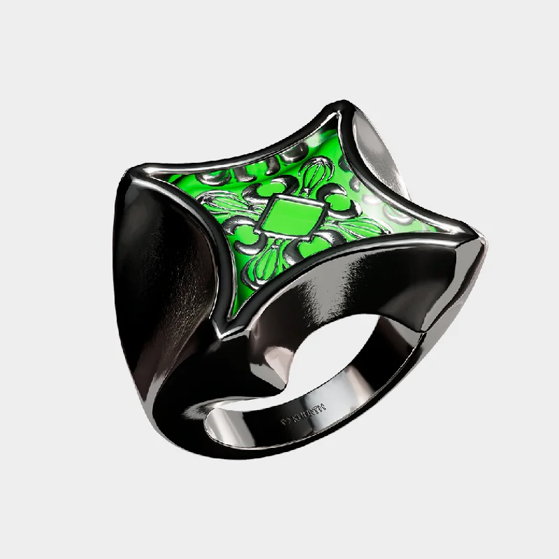 anniversary rings for women -Opulence - Green Ring