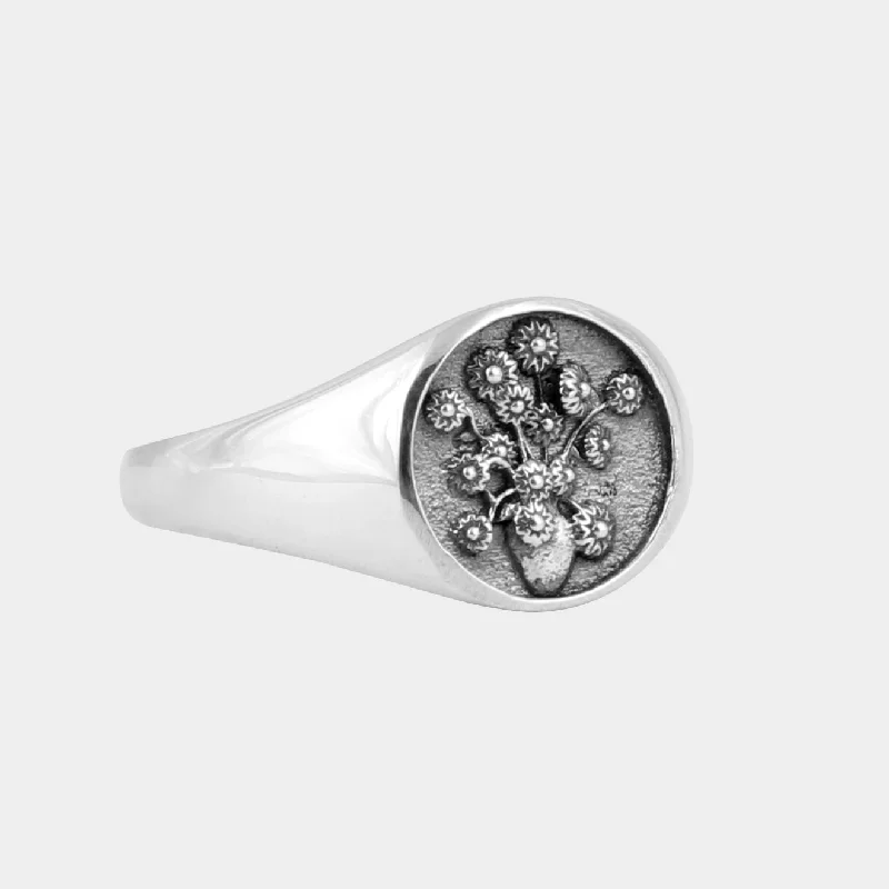 luxury fashion rings for women -The Arles Sunflowers - Seal Ring