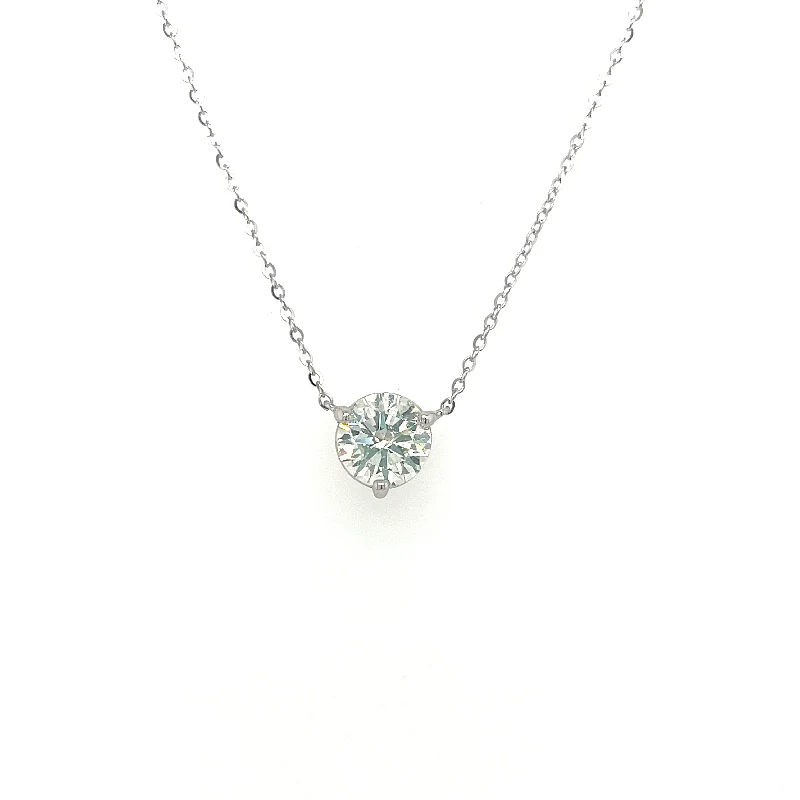 crystal pendant necklaces for women -14K White Gold 0.47ct Diamond Pendant Necklace