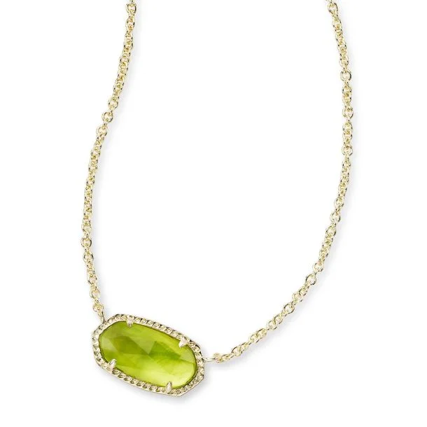 chic necklaces for women -Elisa Gold Plated Necklace in Peridot Illusion by Kendra Scott