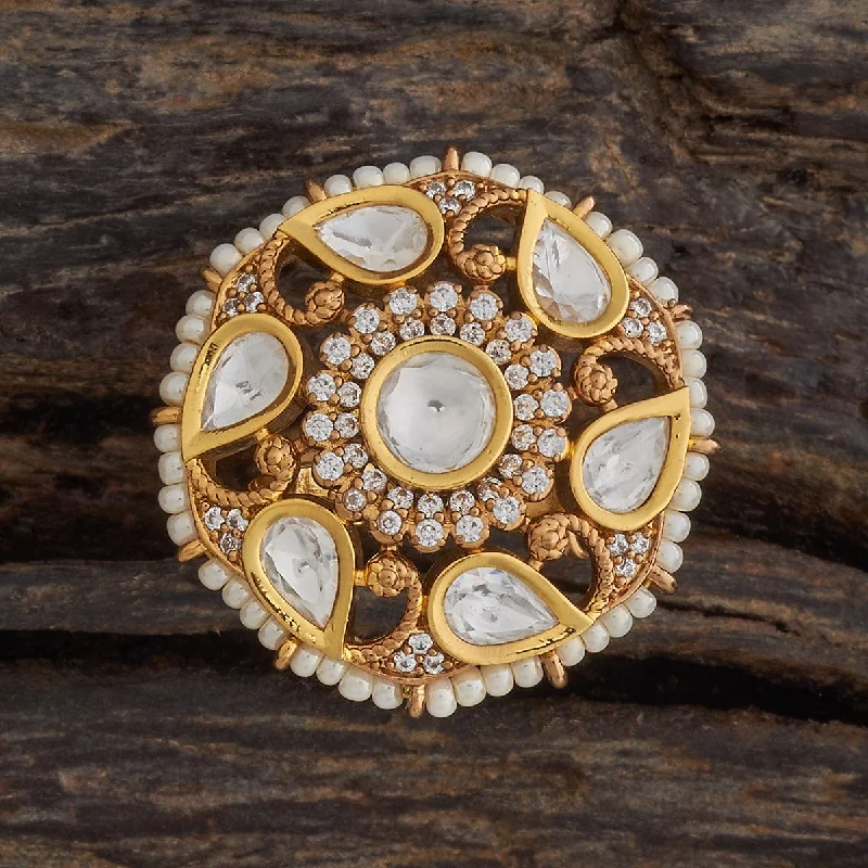 oval rings for women -Kundan Finger Ring 181221