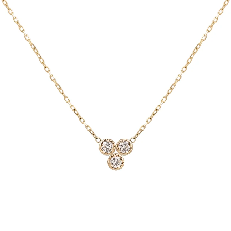 diamond heart necklaces for women -Dahlia Trio Diamond Necklace