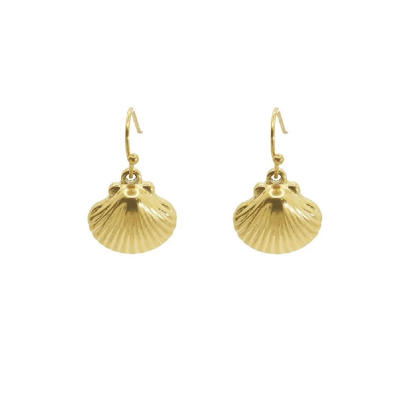 trendy earrings for women -Clam Earrings