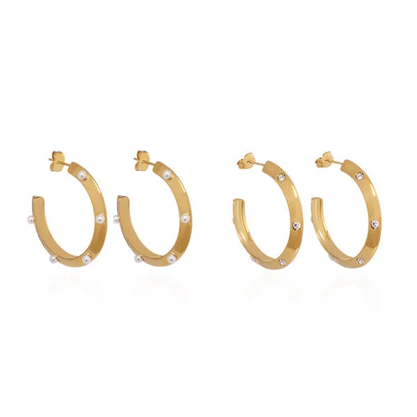 big hoop earrings for women -Pearls Gone Wild Hoop