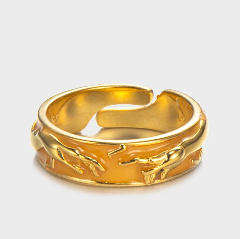 statement cocktail rings -The creation of Adam - Ring Gold