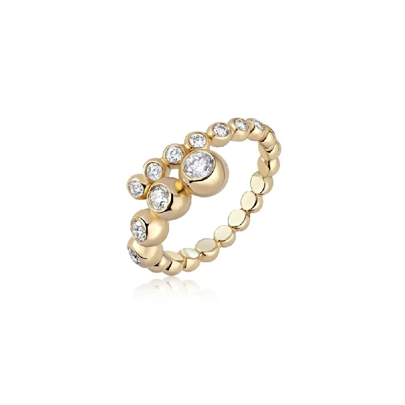 men’s style rings for women -Golden Night Glam Diamond Bubble Ring