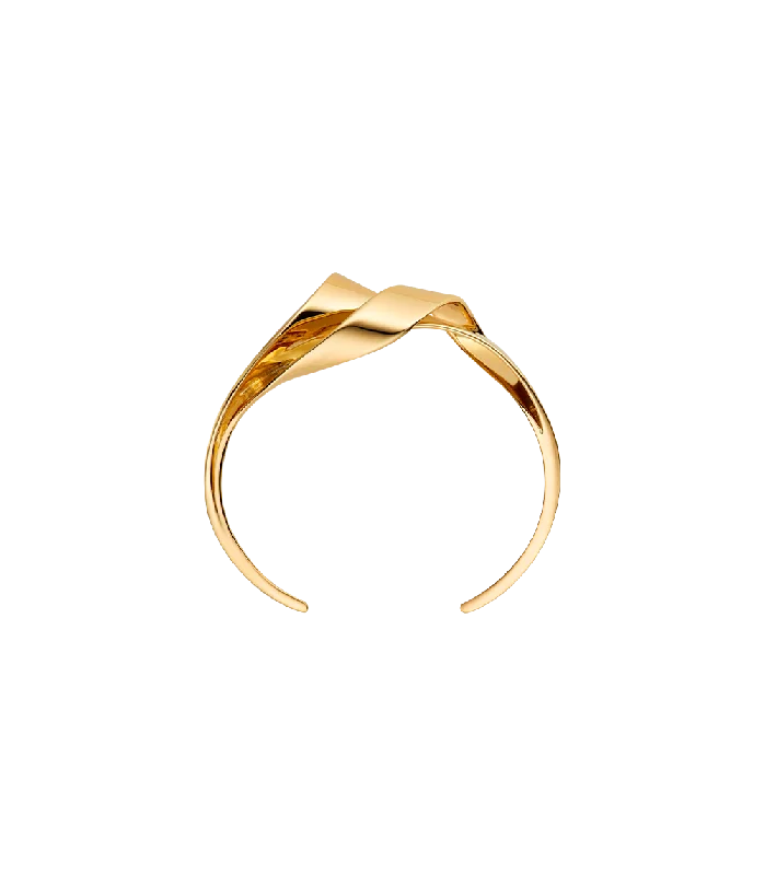 simple silver bracelets -Éole Cuff - 24 carat gold gilded