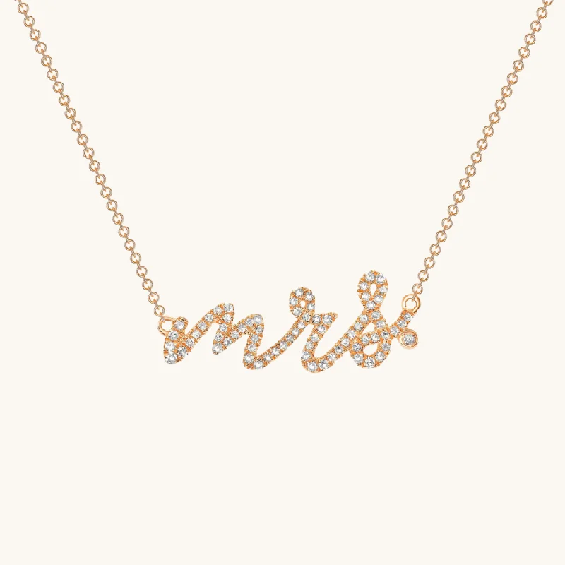 chic pendant necklaces for women -Diamond Mrs. Necklace