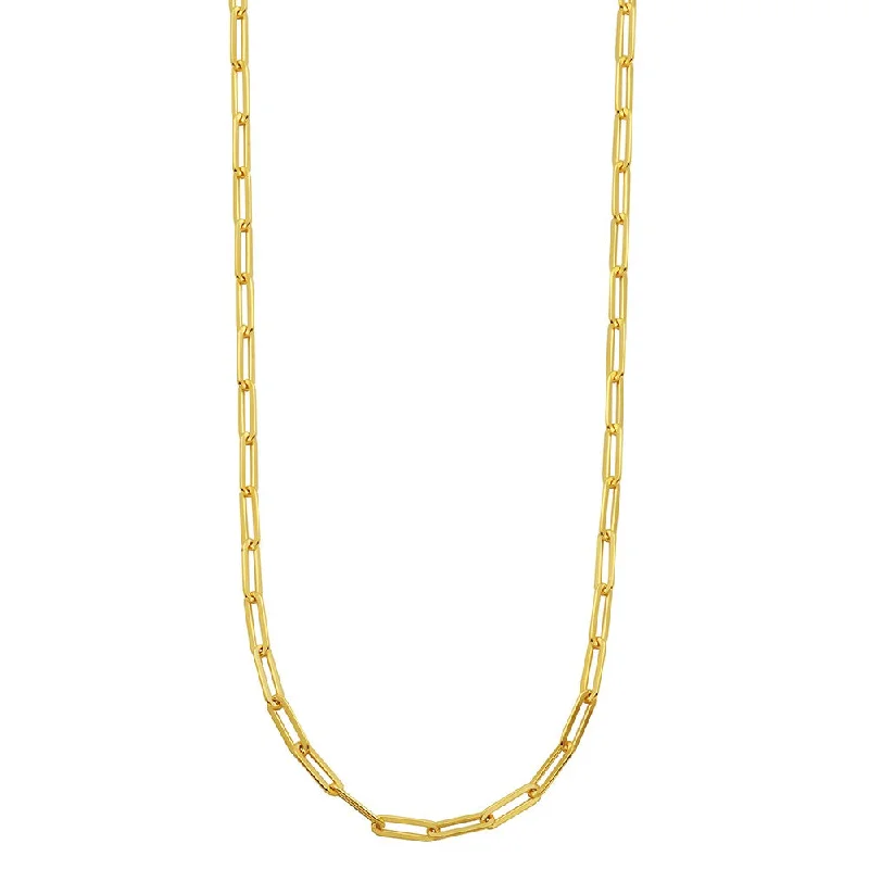 multi-layered necklaces for women -Yellow Gold Paperclip Necklace