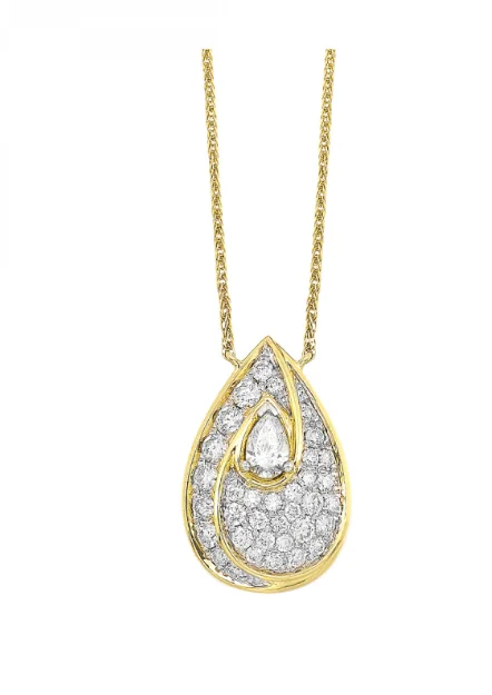 short chain necklaces for women -14K Yellow Gold 0.75cttw I1 H-I Diamond Necklace