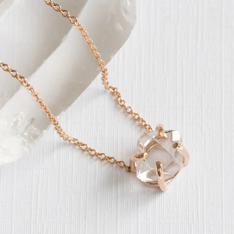 boho chic necklaces for women -The Herkimer Diamond Necklace | Rose Gold Filled