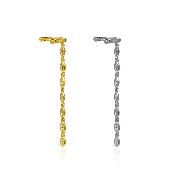 gold plated earrings for women -Tears Of Joy Ear Cuff