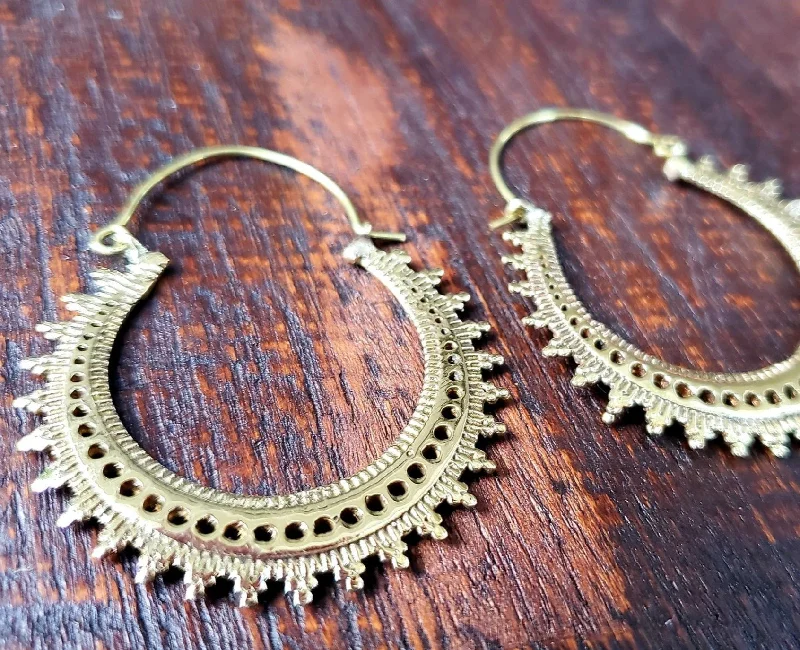 elegant stud earrings -Gold Moondance Hoop Earrings