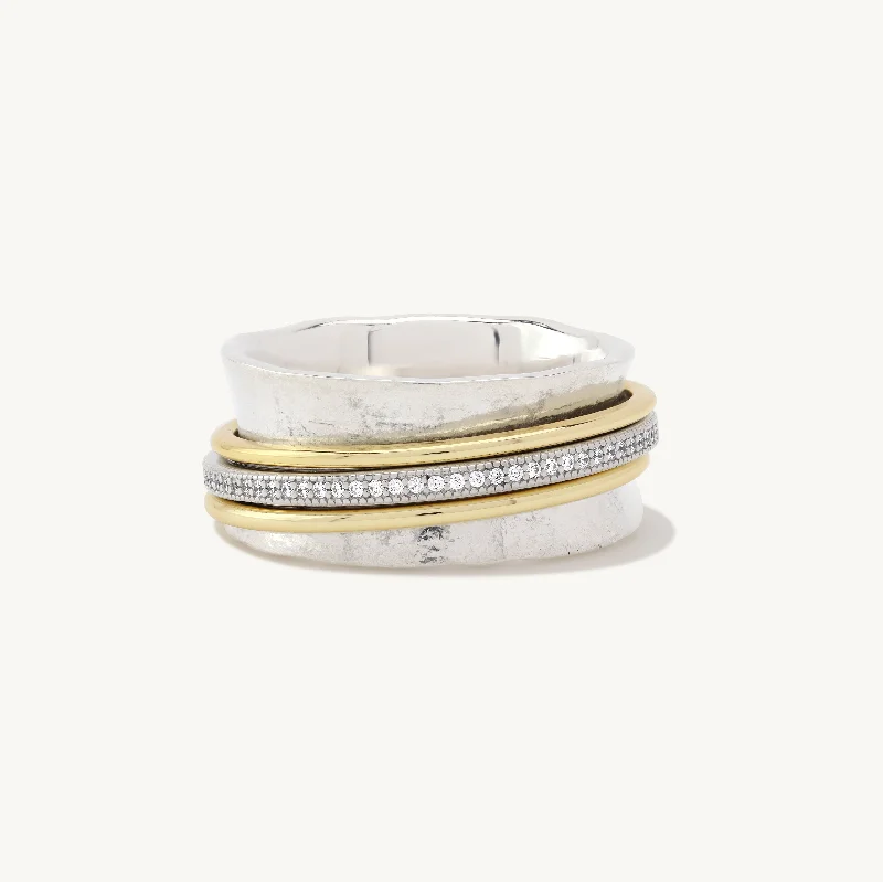 promise rings for couples -Aria Minimalist Spinner Ring