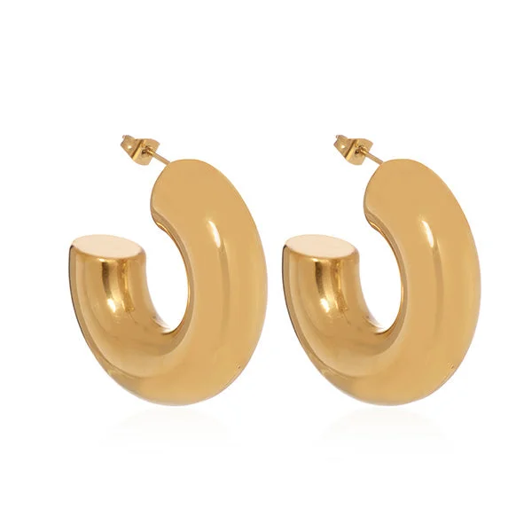 cuff earrings for women -Space Hoops