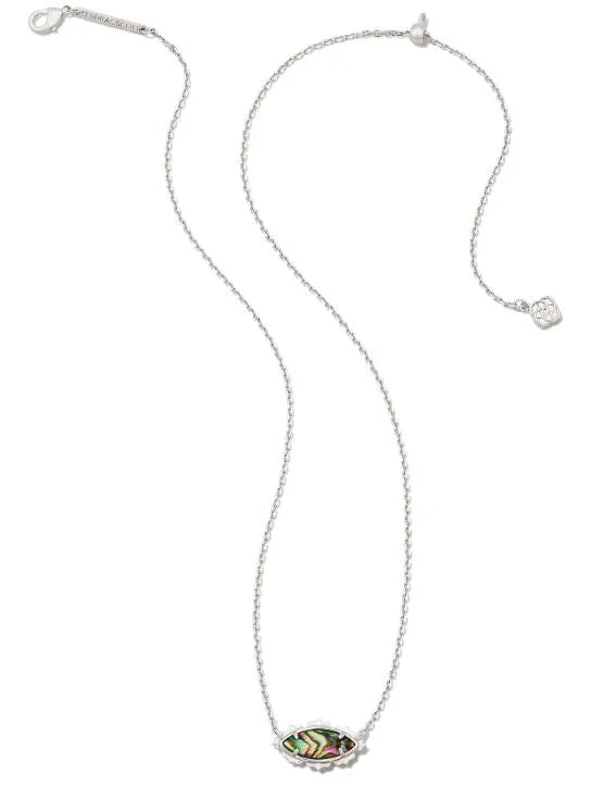 men's style necklaces for women -Genevieve Silver Plated Necklace in Abalone by Kendra Scott