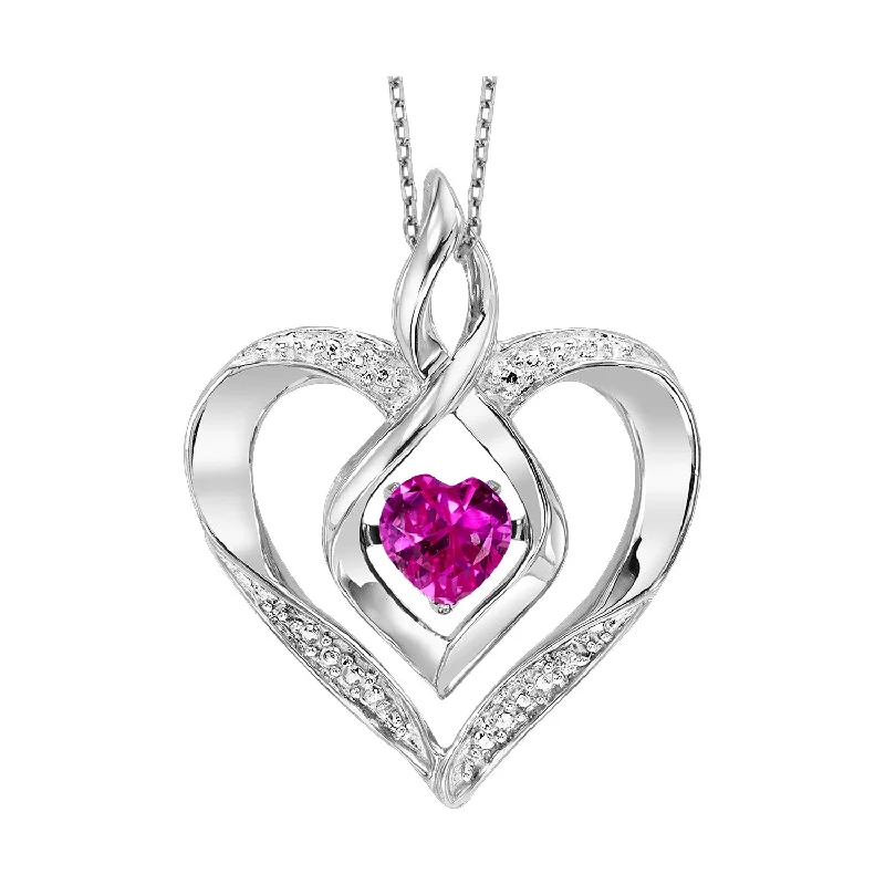 chic necklaces for women -Pink Tourmaline Rhythm of Love Heart Necklace