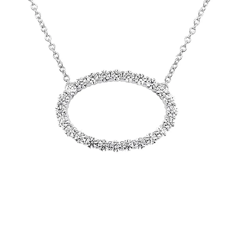 elegant statement necklaces -Hearts on Fire Large Oval Diamond Necklace