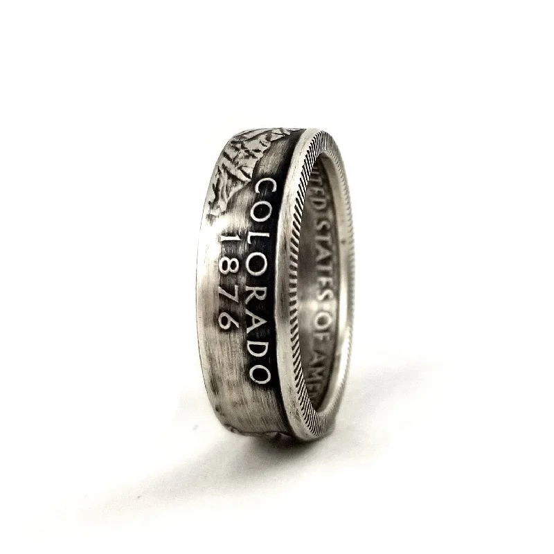 stackable diamond rings -90% Silver Colorado Quarter Ring