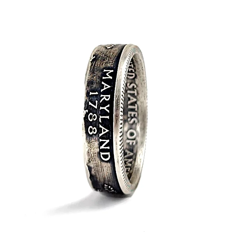 floral wedding rings -90% Silver Maryland Quarter Ring