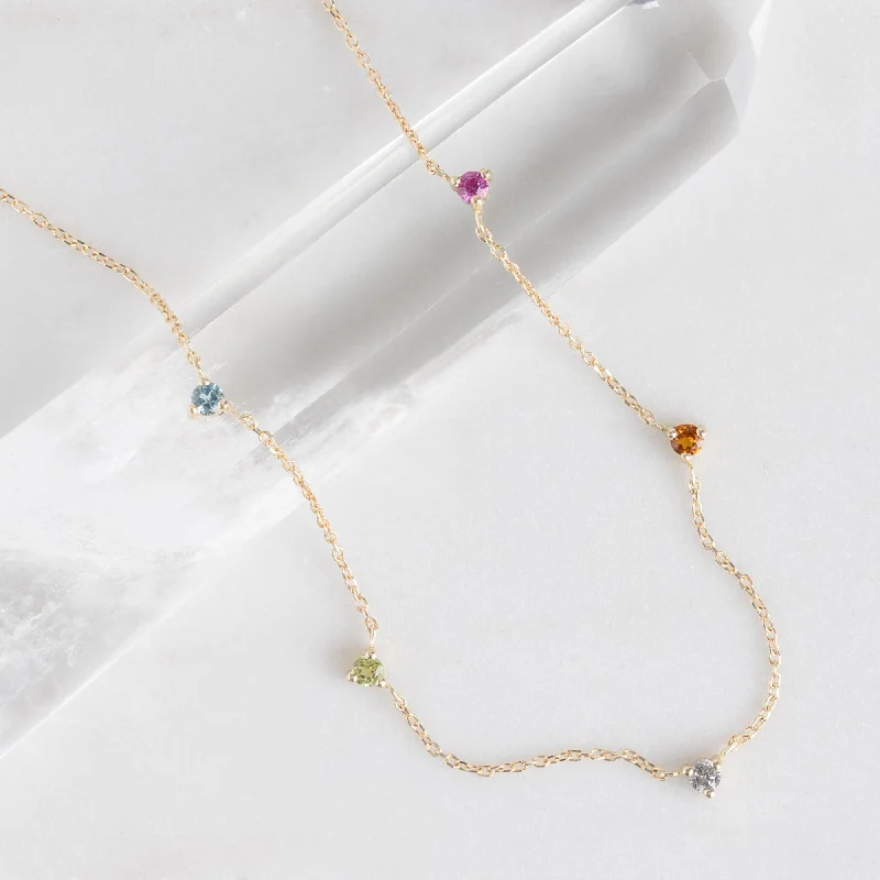 adjustable necklaces for women -The Custom Multi-Birthstone Necklace | 5 Stones