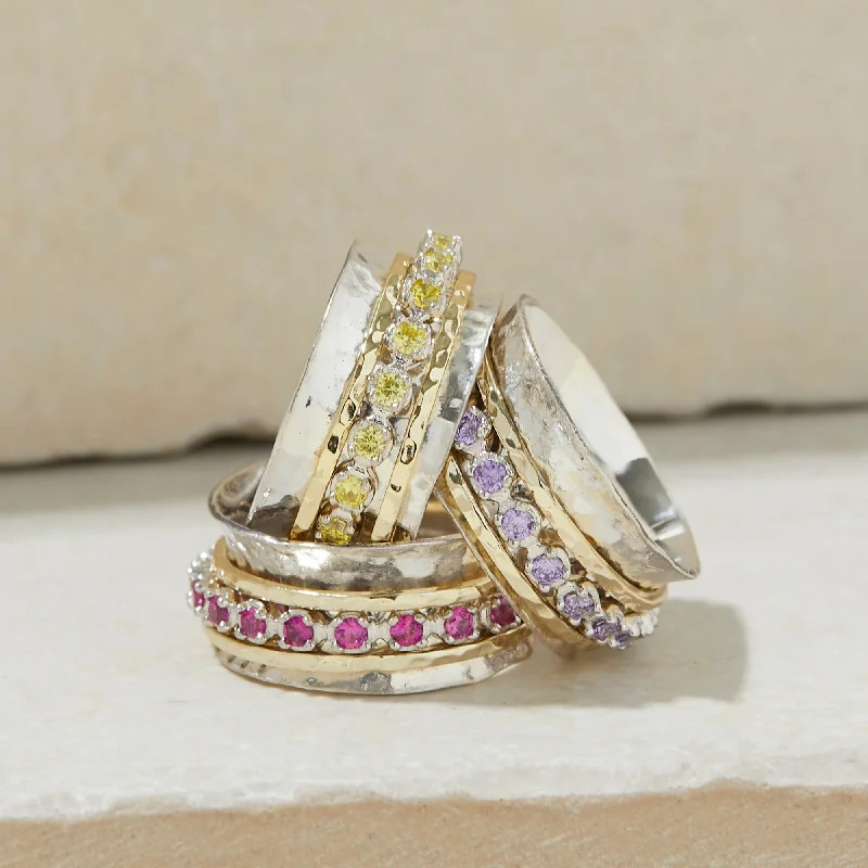 fine engagement rings -Aria Birthstone Spinner Ring