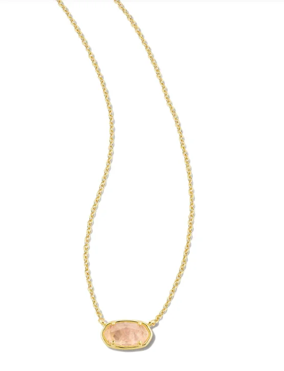 silver heart necklaces for women -Grayson Stone Pendant Necklace Gold Rose Quartz by Kendra Scott