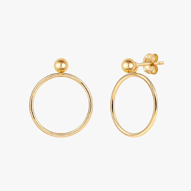 gold dangle earrings -Sphere Stud Jacket Earrings