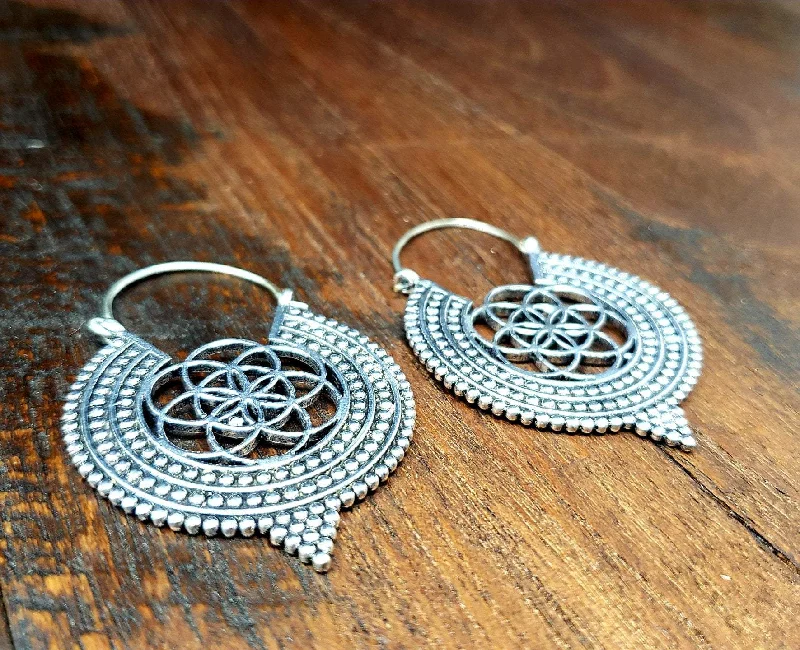 birthday earrings for women -Seed of Life Sacred Geometry Earrings