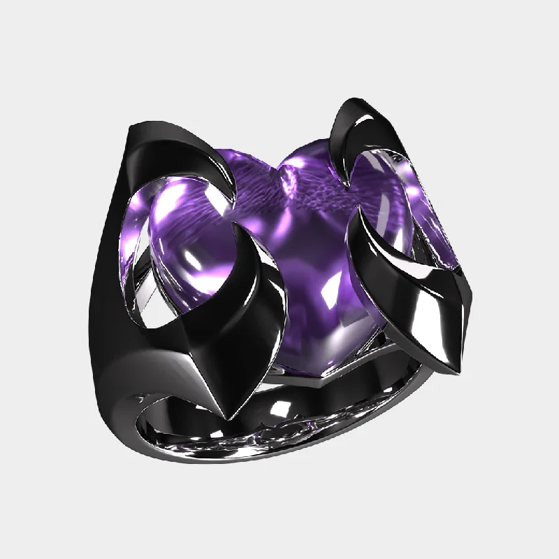 large statement rings -Damon - Purple Ring