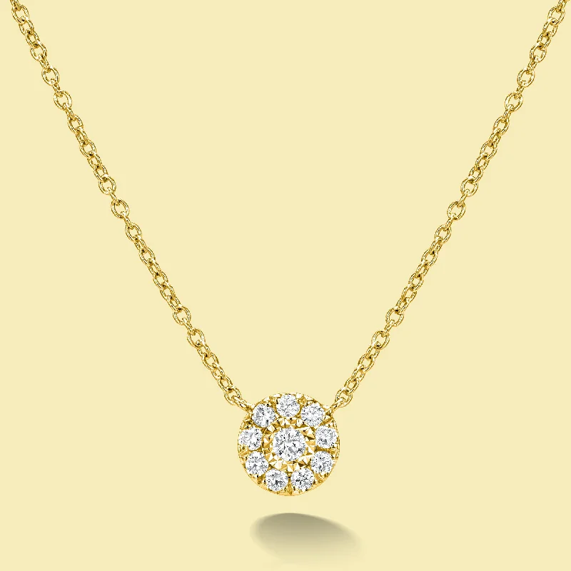 charm and gemstone necklaces for women -The Alia, Cluster Diamond Round Shaped Necklace